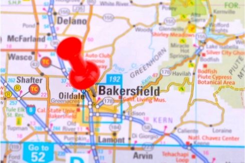 Map to find licensed title loan lending service in Kern County CA